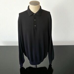 MITCHELLS CASHMERE WOOL SILK BLACK SWEATER SIZE X-LARGE ITALY